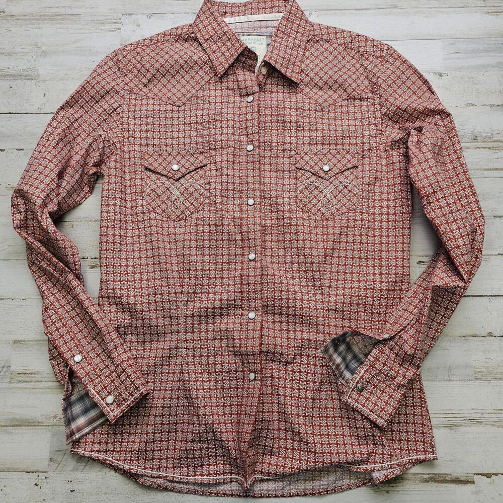Panhandle Slim Red and Black Casual Button Down Shirt